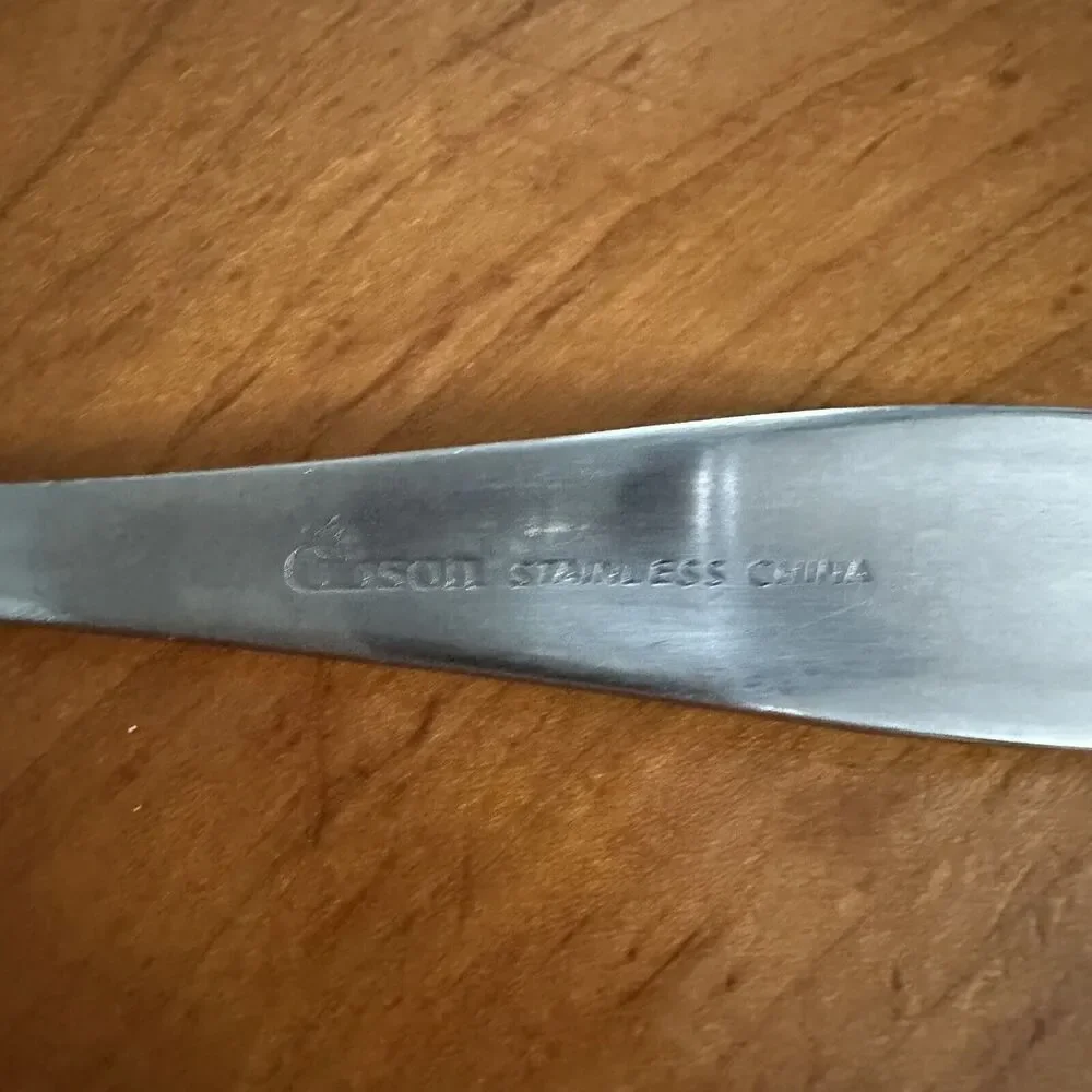 Gibson Stainless Steel Pierced Serving Spoon - Simple Smooth Handle